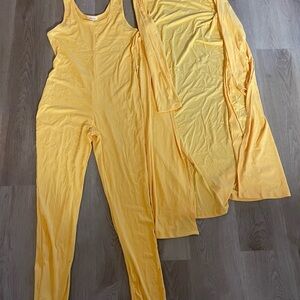 Urban Rose Yellow Jumpsuit and Duster Set